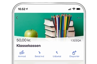 Mobiltelefon med visning af Mobilepay Box