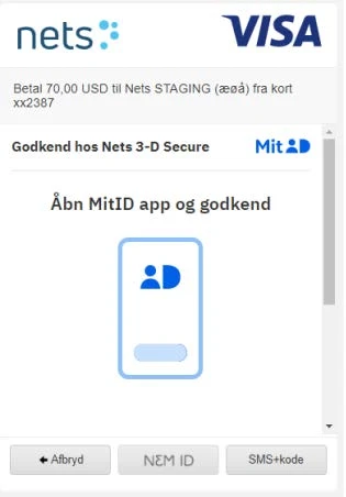 Åben MitID for at bekræfte betaling.