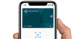 En telefon med Apple Pay åben. 
