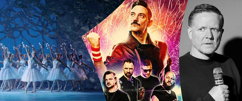 Billede af forskellige VærdiPlus arrangementer - ballet, musik og stand-up