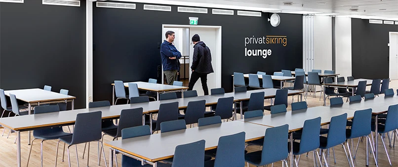 Privatsikrings longes i Djurslands Bank Arena. 