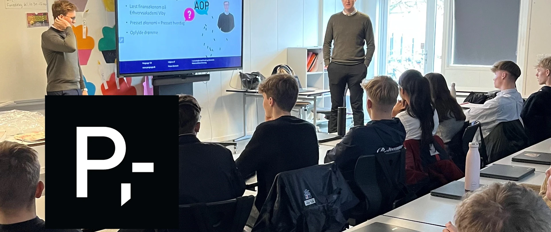 To UngBank rådgivere besøger 9. B på Hornslet skole