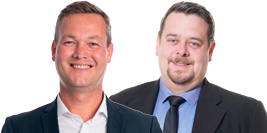 Mads Bang Zindorff, Investeringsrådgiver og Morten Svenningsen, Finanschef i Djurslands Bank. 