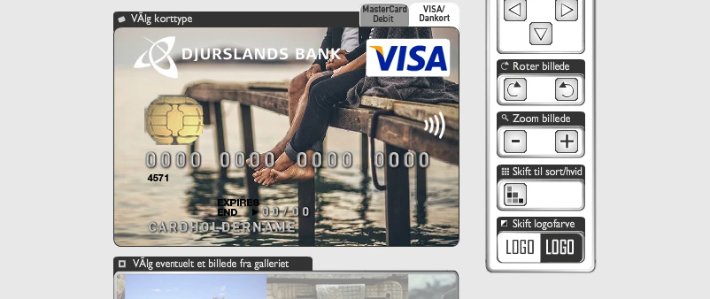 Sådan designer du dit eget kort. Skærmbillede af programmet.